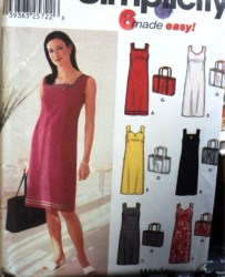 7171 6 EZ SLEEVELESS BACK TIED DRESS, TOTE BAG PATTERN 6-20